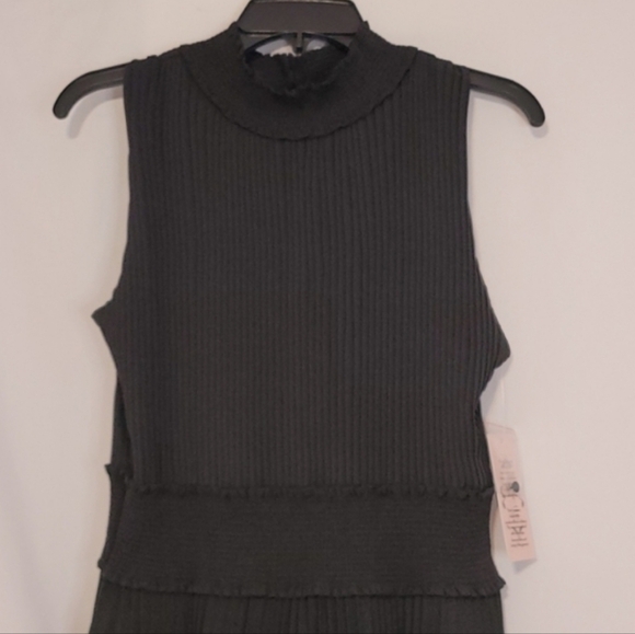 Nanette Lepore Black Halter Neck Pleated Skirt Midi Dress - Picture 11 of 12